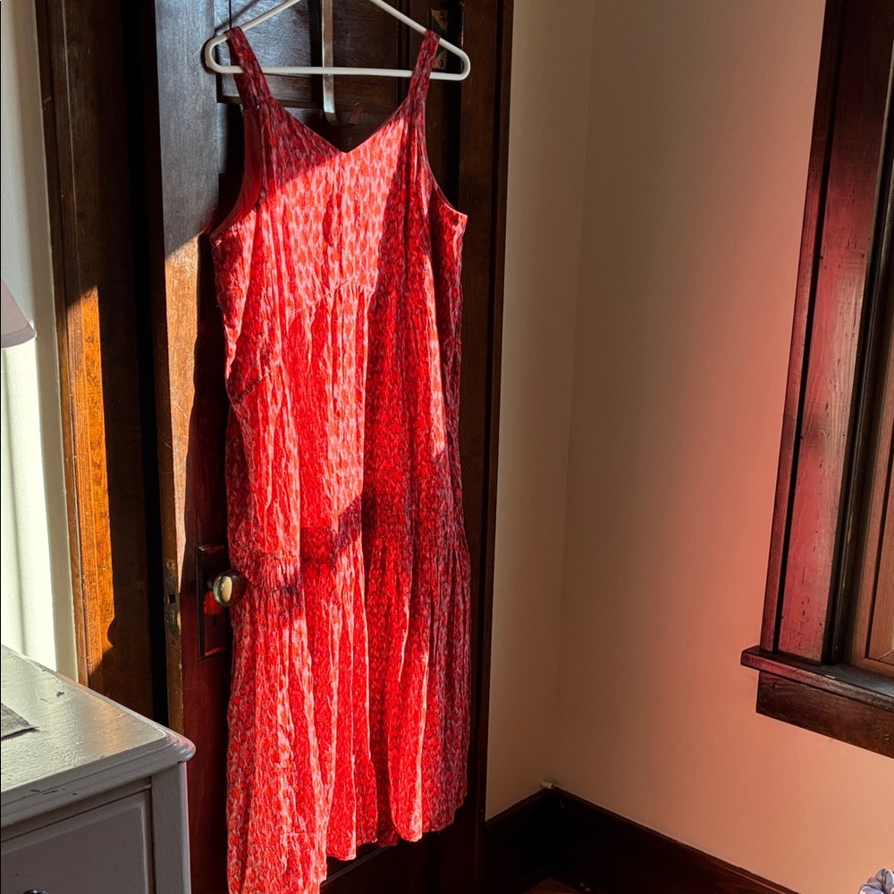 Joie Red Maxi Dress,Lined, L, Never worn